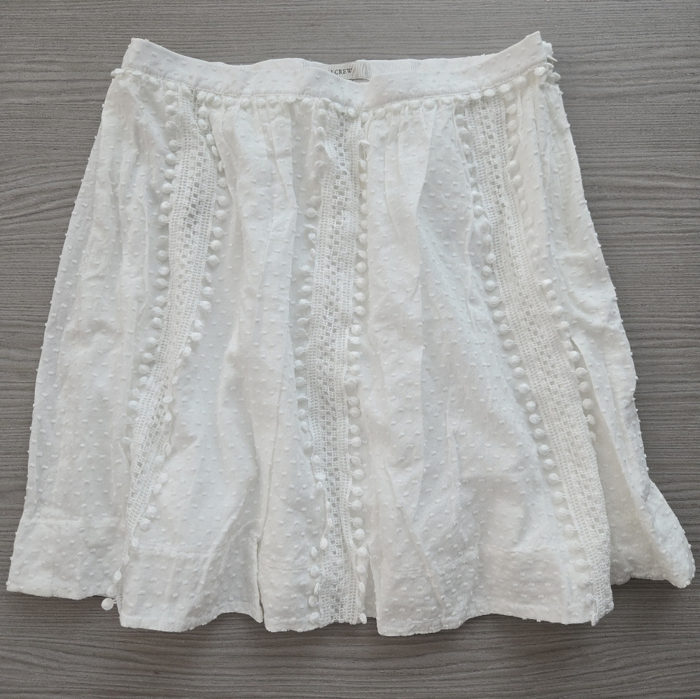 J. Crew Textured White Skirt